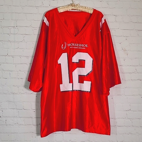 Horseshoe Casino Southern Indiana "The Boat" Red White Jersey #12 Mens Size 2XL - Picture 1 of 13